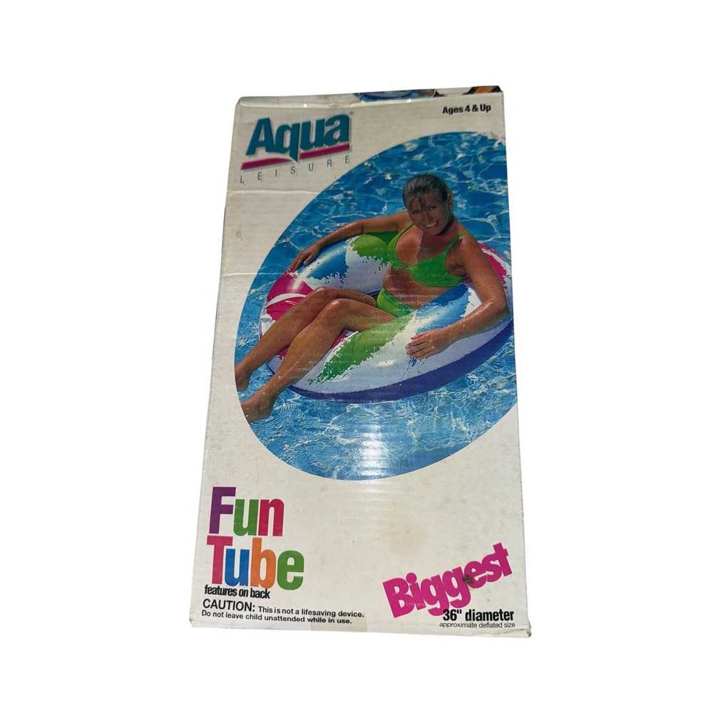 Aqua Leisure Fun Tube 36 Inch Inflatable Pool Float Vintage 1997 SA-3609 NEW